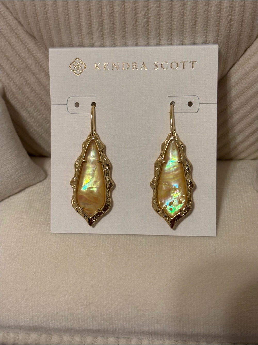 Kendra Scott Gold Iridescent Abalone Drop Earrings